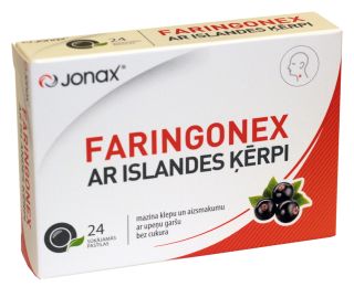 JONAX Faringonex Ar Islandes Ķērpi pastilas, 24 gab.