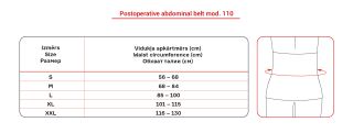 LAUMA MEDICAL 110 Izmērs M pēcoperāciju josta vēderam, 1 gab.