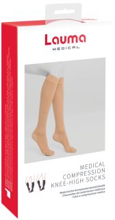 LAUMA MEDICAL Travel AD202, Profilaktiskā Klase A, Bēšas, Pāris, Izmērs 27-29 Medicīnskās kompresijas pusgarās zeķes, 1 gab.