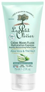 LE PETIT OLIVIER Aloe Vera & Green Tea roku krēms, 75 ml