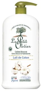 LE PETIT OLIVIER Cotton Milk dušas krēms, 750 ml