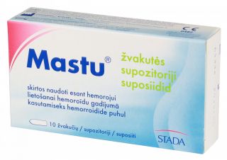 MASTU Mastu supozitoriji, N10 supozitoriji, 10 gab.