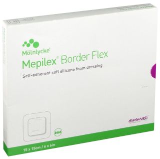 MEPILEX Border Flex 15 x 15 cm plāksteris, 5 gab.