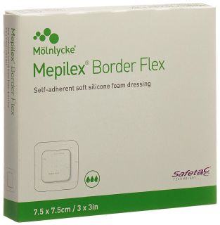 MEPILEX Border Flex 7.5x7.5 cm brūču pārsējs, 5 gab.