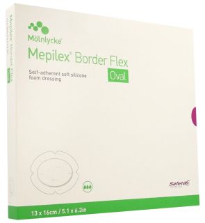 MEPILEX Border Flex Oval 13 x 16 cm plāksteris, 5 gab.