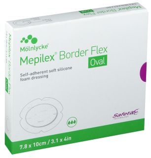 MEPILEX Border Flex Oval 7.8 x 10 cm brūču pārsējs, 5 gab.