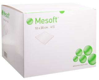 MESOFT 10x20 cm četrslāņu nesterilās salvetes, 100 gab.