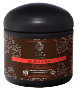 NATURA SIBERICA Sauna&Spa Anti-Cellulite Hot Volcanic ietīšanas procedūra, 370 ml