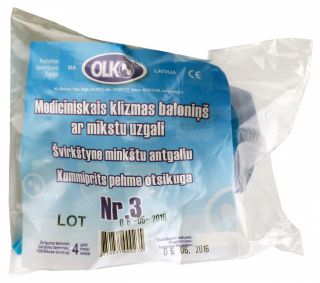 OLKO 3. izmērs medicīniskais klizmas balons, 1 gab.