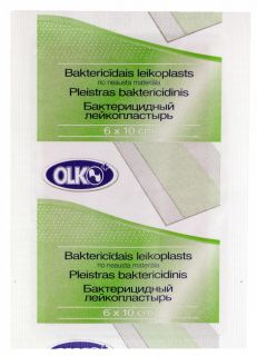 OLKO 6 x 10 cm baktericīdais plāksteris, 1 gab.