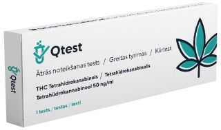 QTEST Marihuānas (THC) ātrais tests, 1 gab.