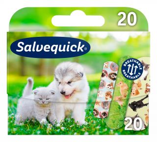 SALVEQUICK Animals Bērniem plāksteris, 20 gab.