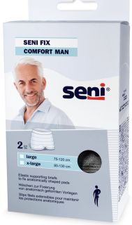 SENI Fix Comfort Man Large Black biksītes, 2 gab.