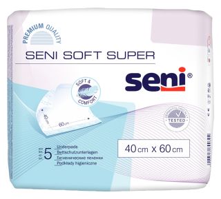 SENI Soft Super 40 x 60 cm absorbējošie palagi, 5 gab.