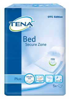 TENA Bed Secure Zone Plus 60 x 60 cm absorbējošie palagi, 5 gab.