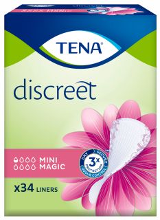 TENA Discreet Mini Magic uroloģiskie ieliktņi, 34 gab.