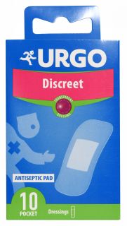 URGO Discreet 19 x 72 mm plāksteris, 10 gab.