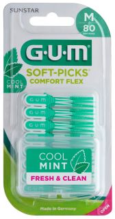 GUM Soft-Picks Comfort Flex, Medium Mint zobstarpu birstīte, 80 gab.