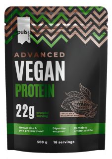 PULS NUTRITION Advanced Vegan Protein Chocolate & Hazelnut pulveris, 500 g