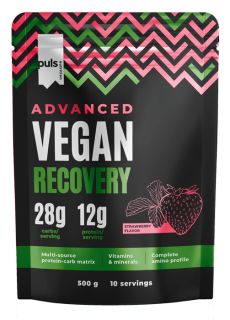 PULS NUTRITION Advanced Vegan Recovery Strawberry pulveris, 500 g