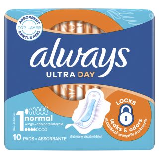 ALWAYS Ultra Normal higiēniskās paketes, 10 gab.