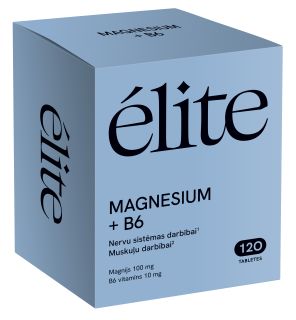 ELITE Magnesium + B6 tabletes, 120 gab.