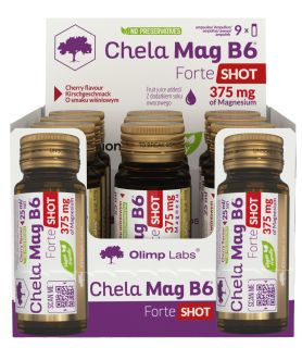 OLIMP LABS Chela - Mag B6 Forte Shot (25 ml) Cherry ampulas, 9 gab.