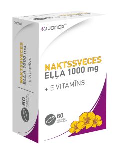 JONAX naktssveces eļļa 1000 mg + E vitamīns kapsulas, 60 gab.