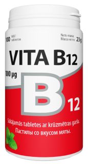 VITABALANS Vita B12 tabletes, 100 gab.