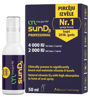 LYL sunD3 PROFESSIONAL 4 000 SV | 2 000 SV sprejs, 50 ml