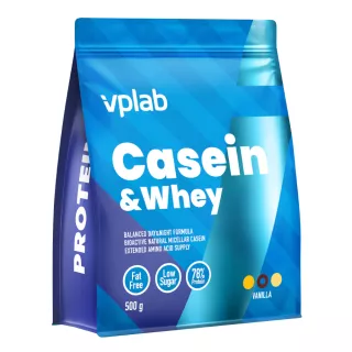 VPLAB Casein & Whey Vanilla Flavour pulveris, 500 g