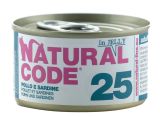 NATURAL CODE 25 Vista Un Sardīnes konservi kaķiem, 85 g