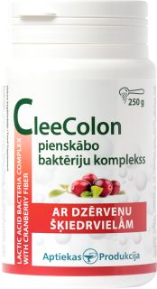 APTIEKAS PRODUKCIJA CleeColon Pienskābo Baktēriju Komplekss Ar Dzērveņu Šķiedrvielām pulveris, 250 g