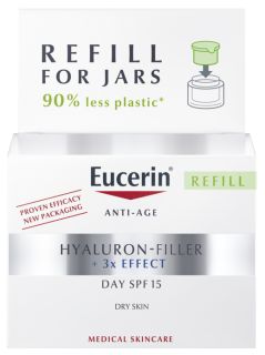 EUCERIN Hyaluron-Filler SPF 15 sausai ādai uzpildes iepakojums dienas sejas krēms, 50 ml