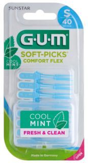 GUM Soft-Pick Comfort Flex, Small Mint zobstarpu birstīte, 40 gab.