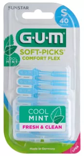GUM Soft-Pick Comfort Flex, Small Mint zobstarpu birstīte, 40 gab.