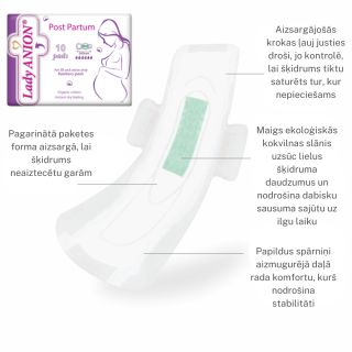 LADY ANION Post Partum higiēniskās paketes, 10 gab.