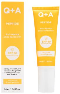 Q+A Peptide Anti-Ageing SPF50 saules aizsarglīdzeklis, 50 ml
