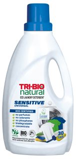 TRI-BIO Natural Sensitive šķidrais veļas mazgāšanas līdzeklis, 1420 ml