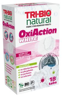 TRI-BIO OxiAction White tabletes traipu tīrīšanai, 18 gab.