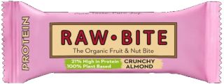 RAWBITE ar kraukšķīgām mandelēm, ekoloģisks, proteīna batoniņš, 45 g