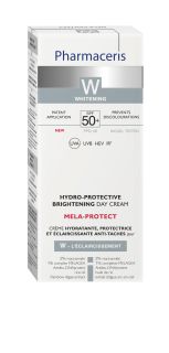 PHARMACERIS W Mela-Protect Spf 50+ Hydro-Protective Brightening sejas krēms, 50 ml