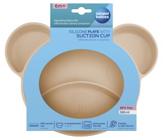 CANPOL BABIES Bear Beige šķīvis, 1 gab.
