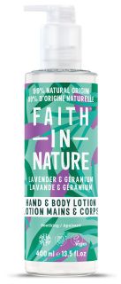 FAITH IN NATURE Lavender&Geranium Hand&Body losjons, 400 ml