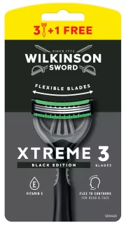 WILKINSON SWORD Xtreme 3 Black Men's vienreizlietojamie skuvekļi, 4 gab.