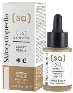 SKINCYCLOPEDIA 5% Radiant Oils, Squalene, Argan Oil and Gold Particles ķermeņa eļļa, 30 ml