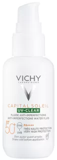 VICHY Capital Soleil UV-Clear SPF 50+ fluīds, 40 ml