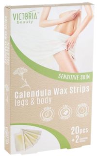 VICTORIA BEAUTY Calendula Legs & Body depilācijas vaska strēmeles, 20 gab.