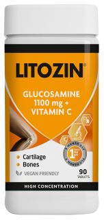 LITOZIN Glucosamine 1100mg + Vitamin C kapsulas, 90 gab.