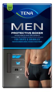 TENA Men Protective Boxer Black M mazgājami bokseršorti, 1 gab.